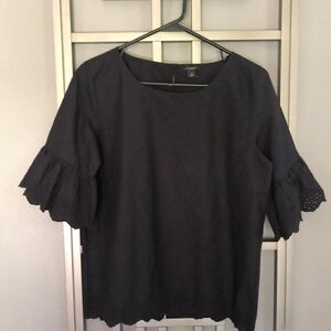 Ann Taylor factory Black cotton with eyelet top m